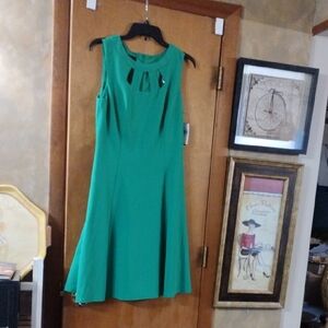 Elegant Kelly Green Sleeveless Dress Sz 10
